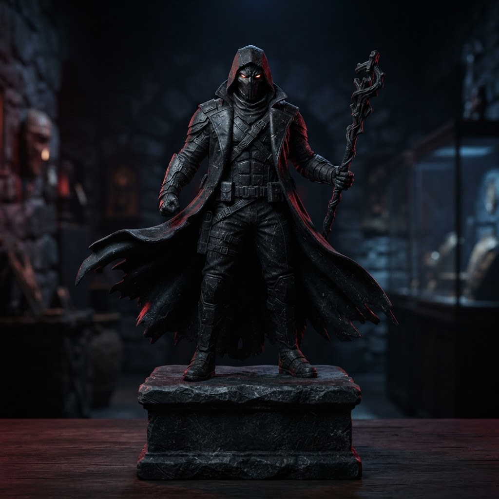 Obsidian Warden Statue